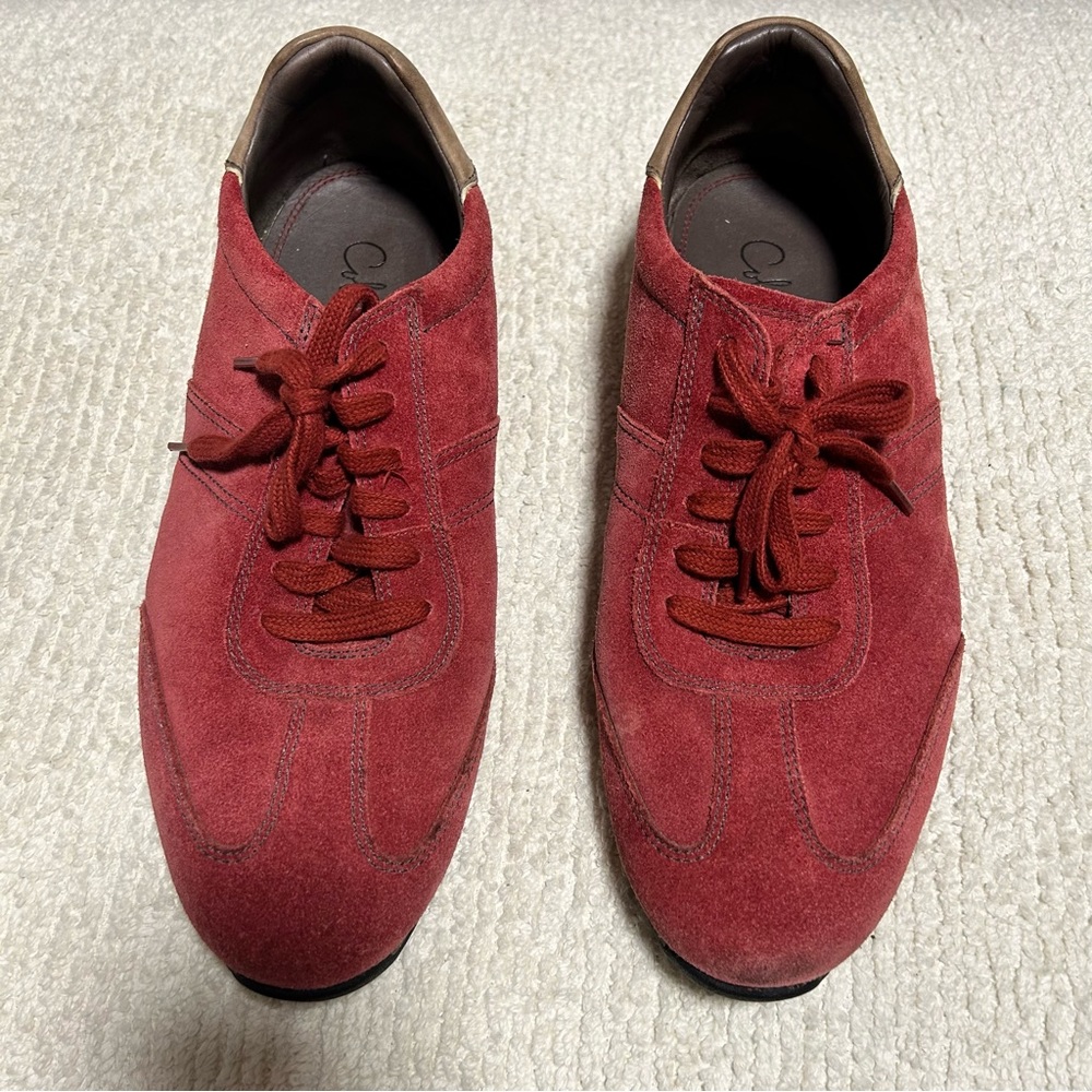 Cole Haan Air Men's Red Suede Leather Walking Shoes Sneakers C07823